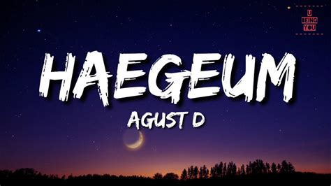 Agust D Haegeum Lyrics Full Rom Lyrics Youtube