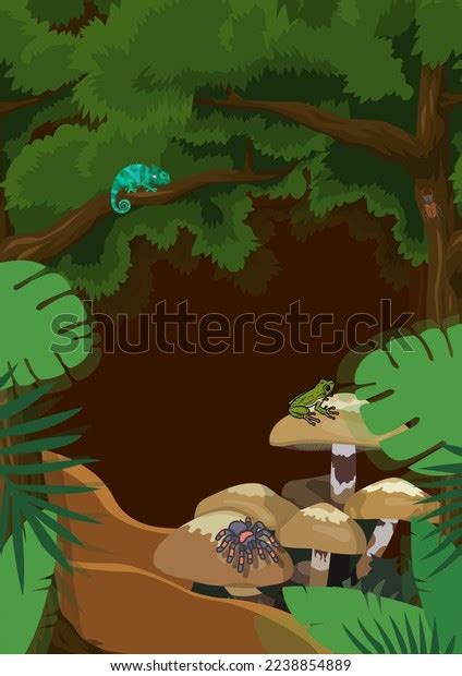 Forest Background Phone Wallpaper Poster Design Stock Illustration ...