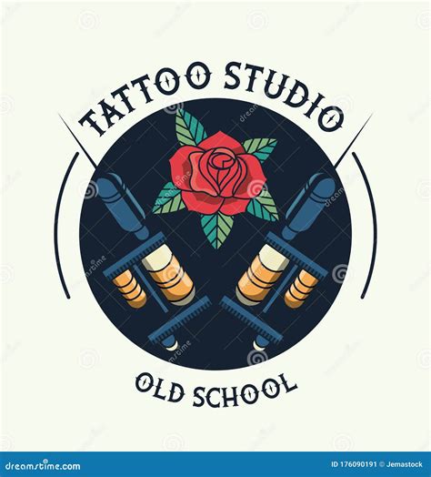 Machines De Studio De Tatouage Avec Image Rose Artistique Illustration