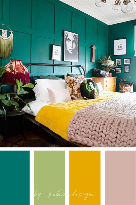 Green and yellow bedroom color palette | Yellow bedroom decor, Bedroom green, Yellow bedroom