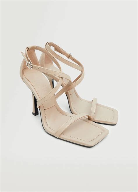 Mango Stilletos Criscross In Nude Beige Women S Fashion Footwear Heels On Carousell