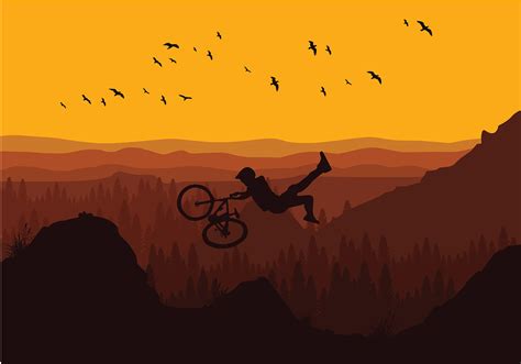 Bike Trail Evening Free Vector 136813 Vector Art At Vecteezy