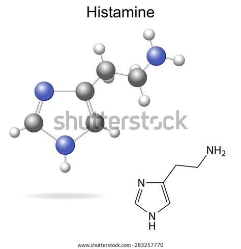 Structural Model Chemical Formula Histamine Molecule Stock Vector