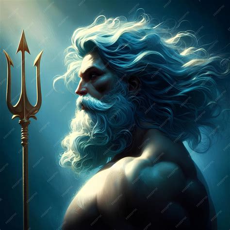 Premium AI Image | Amazing Greek god Poseidon god of the seas and oceans