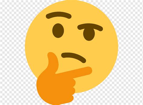 Yellow Emoticon With Right Hand Thinking Emoji Sticker Thought Discord