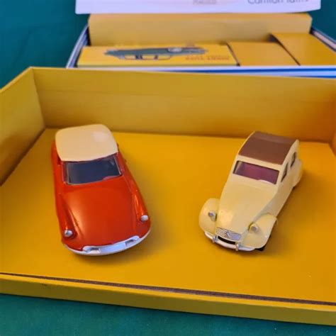 DINKY TOYS ATLAS Coffret Recompose Neuf Boite Citroen Ds Orange 2Cv