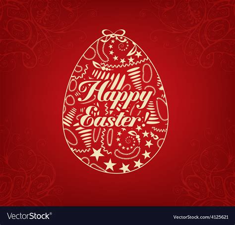 Happy Easter Lettering In Form Of Egg Royalty Free Vector