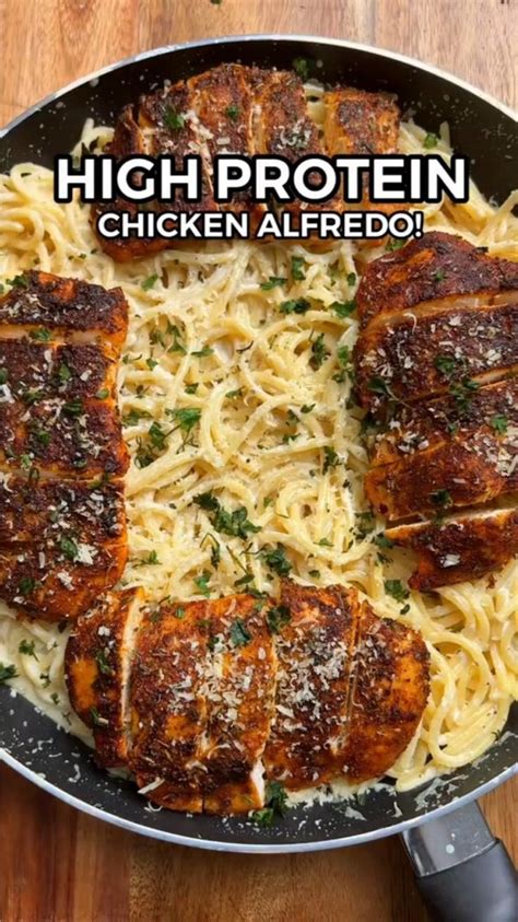 High Protein Chicken Alfredo Protein Dinner Recipes Healthy High Protein Meals High Protein