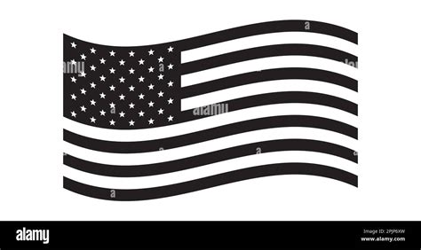 US national flag. American flag. Black and white colors. Wave. USA ...