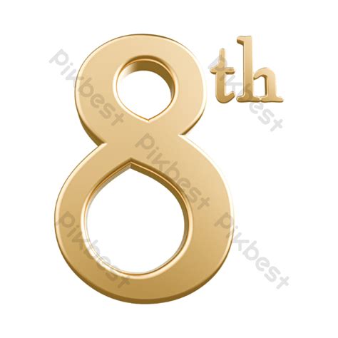 Number 8 Golden Luxury 3d Png Images Psd Free Download Pikbest