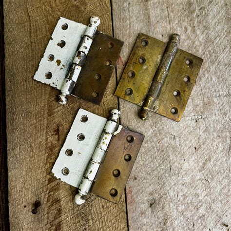 Antique Distressed Ball Tip Hinges 4 X 4 Pair Historic House Salvage