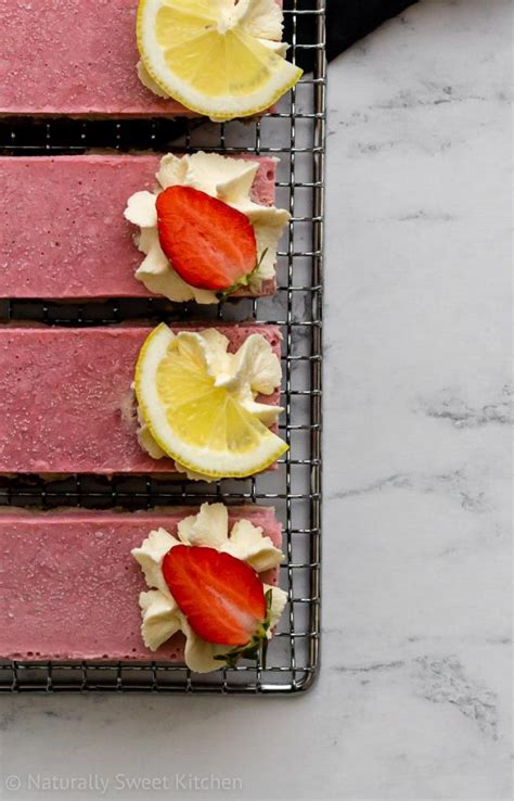 Strawberry Lemon Cheesecake Bars Refined Sugar Free Vegan