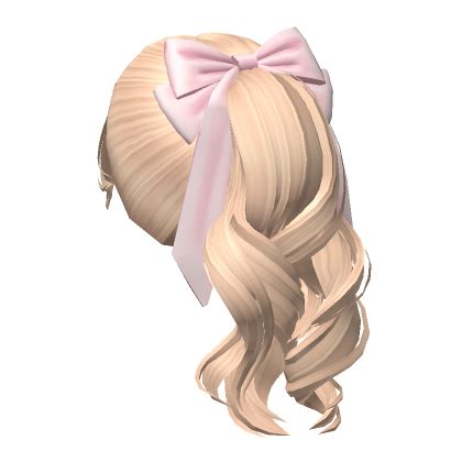 Wavy Flowy Ponytail W Bow Blonde Roblox