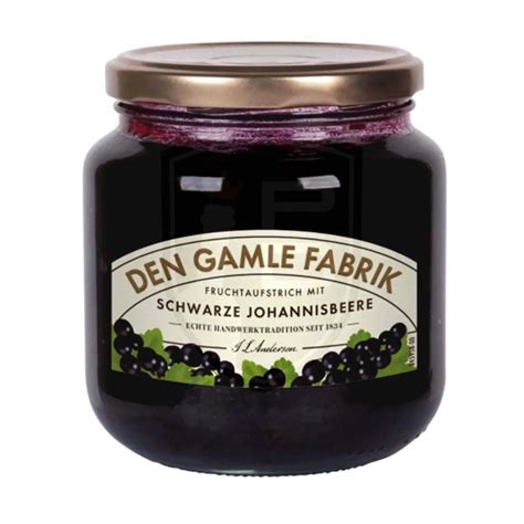 Den Gamle Fabrik Solbaer Schwarze Johannisbeere Fruchtaufstrich Glas 600g