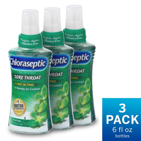 Chloraseptic Sore Throat Spray Menthol Flavor 6 Fl Oz Walmart