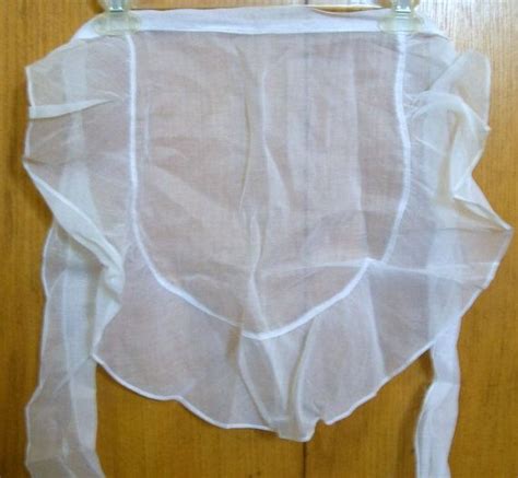 White Sheer Apron Vintage Sheer Apron Chiffon Apron Etsy Aprons