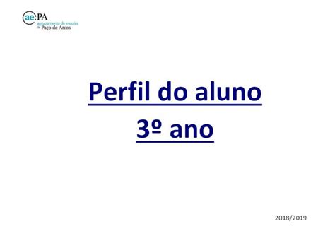 PDF Perfil do aluno 3º anoestar fazer ir poder querer ser ter