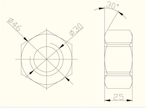 2d View Of Nut Fasteners Details Autocad File Cadbull