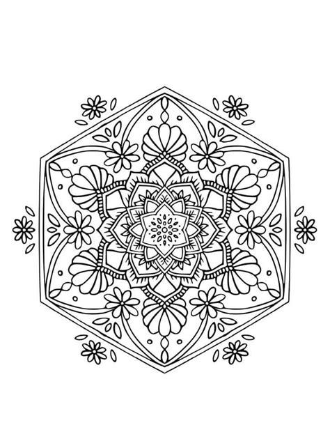 Fise de Colorat cu Design gratuit Mandala de flori Descărcați