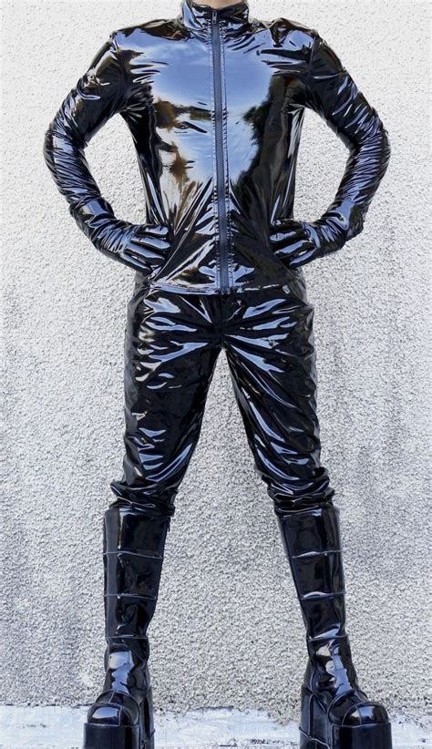 Men Jumpsuit Latex Men Bed Rooms Leather Dresses Young Fashion