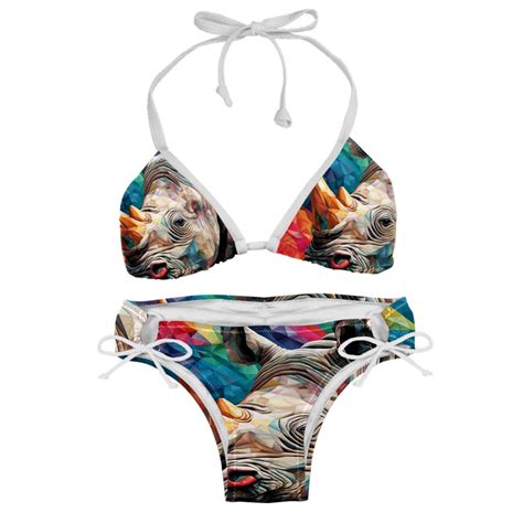 Rhinoceros Women S One Piece Swimsuit Bikini Set With Detachable Sponge