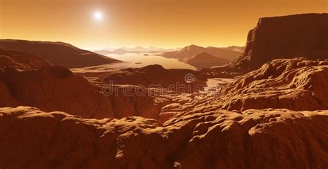 Titan Largest Moon Of Saturn With Atmosphere Surface Landscape Of