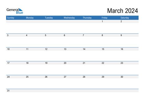 March Printable Calendar