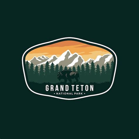 Illustration Du Logo Patch Embl Me Du Parc National De Grand Teton Sur