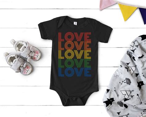 Gay Pride Baby Clothes Love Is Love Queer Baby Clothing Vintage