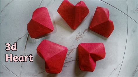 Origami 3d Heart। How To Make 3d Paper Heart। Inflatable Heart । Puffy