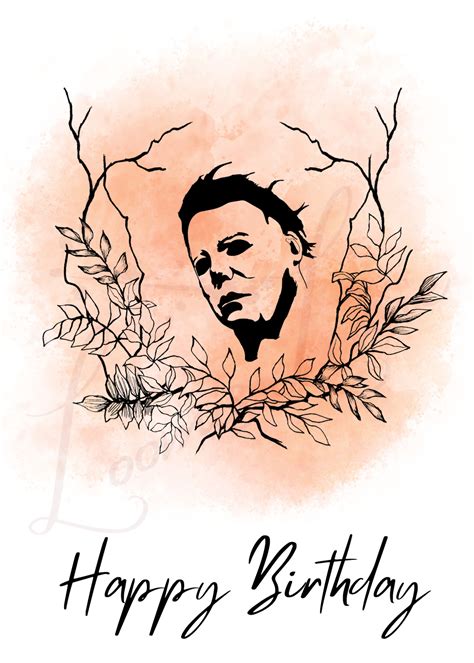 Horror Birthday Card Digital Download Png Etsy