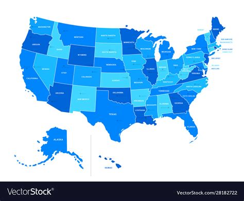 Usa Map Isolated On White Background United Vector Image