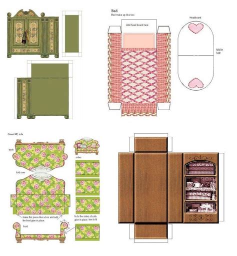 Casitas Recortables Y Mobiliario Muebles Para Maquetas Imprimibles