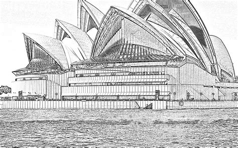 Download Sydney Opera House Pencil Drawing Wallpaper | Wallpapers.com