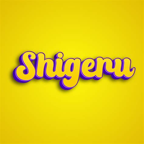 Premium Photo Shigeru Typography 3d Design Yellow Pink White