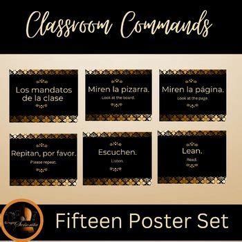 Spanish Classroom Commands Mandatos De La Clase Poster Set How To