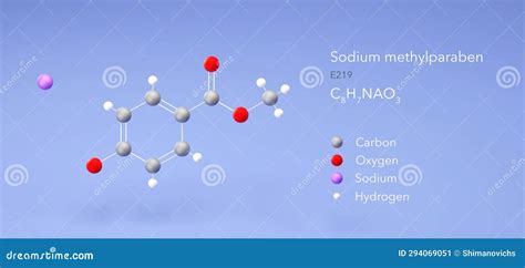 Methylparaben Molecular Structure 3d Model Molecule Anti Fungal Agent