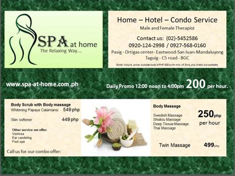 Spa At Home Pasig City Philippines Contact Number Email Address