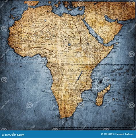 Vintage Africa Map Royalty-Free Stock Photography | CartoonDealer.com ...