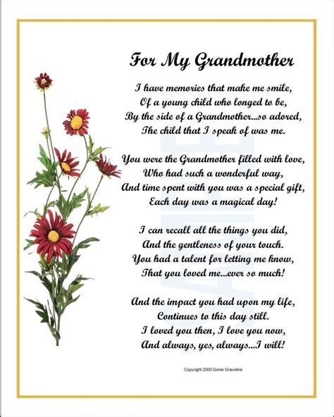 Poem For My Grandmother Digital Download Grandmother Grandma Etsy Poem For Grandma Birthday