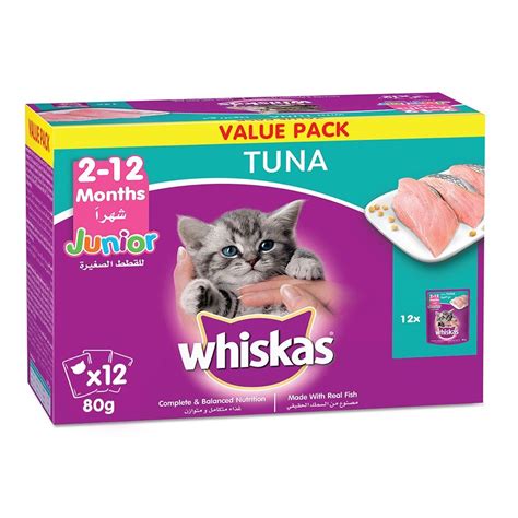 Buy Whiskas Junior Tuna Wet Kitten Food 12x80g Online In UAE Talabat UAE