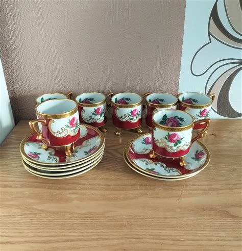 Vintage MITTERTEICH BAVARIA Porcelain Three Footed Coffee SET Etsy