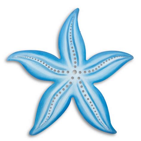 13 Blue Wavy Starfish Coastal Metal Wall Art Plaque Wilford Lee