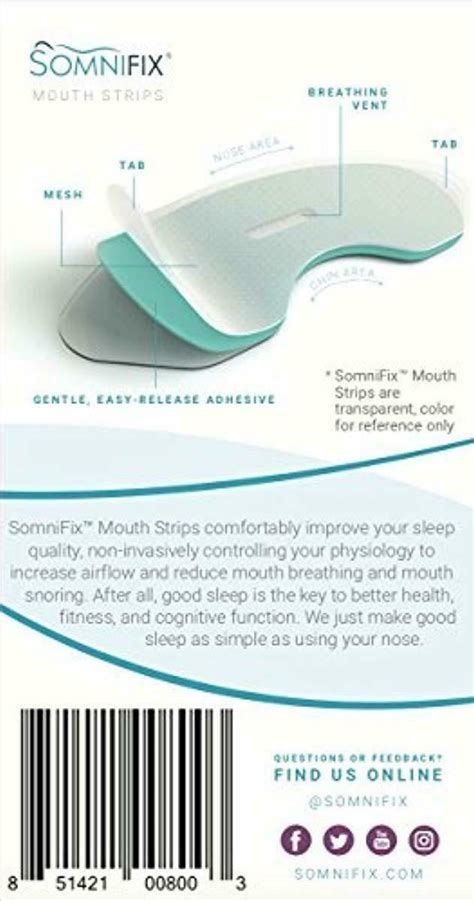 Sleep Strips By Somnifix Advanced Gentle Mouth Tape For Better Nose