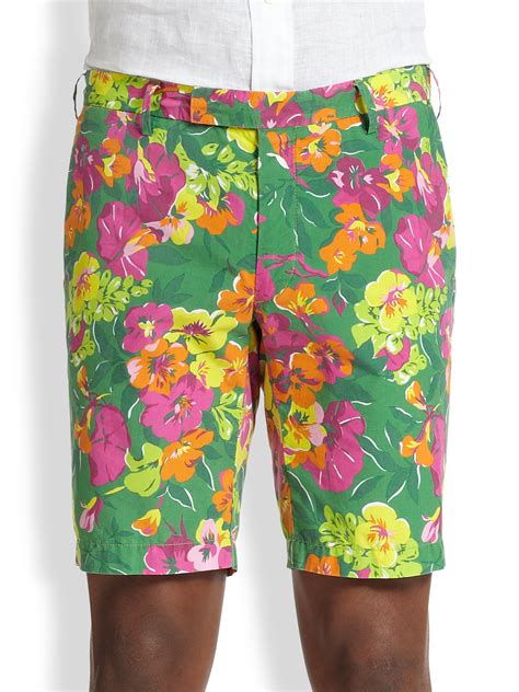 Polo Ralph Lauren Hudson Slim Fit Floral Print Shorts For Men Lyst