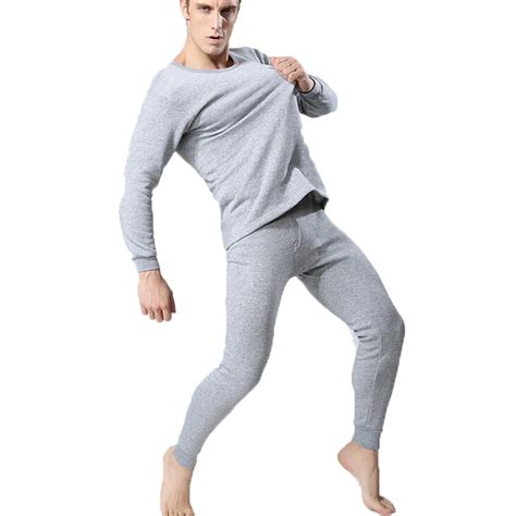 Autumn Winter Men Long Johns Thicken Mens Thermal Underwear Sets Plus Velvet Warm Long John O