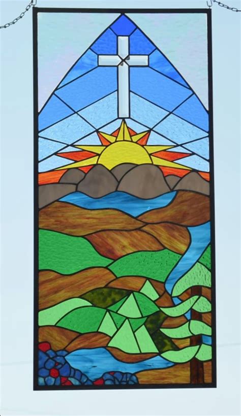 Large Religious Stained Glass Panel Stained Glass Window Etsy