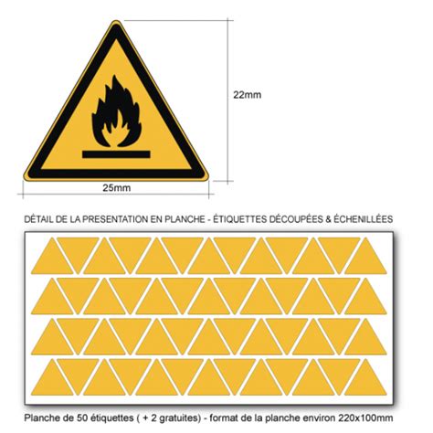 Pictogramme Danger Matières Inflammables W021 suivant norme ISO 7010