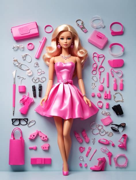 Premium AI Image | Plastic Barbie Doll with Accessories Around Her