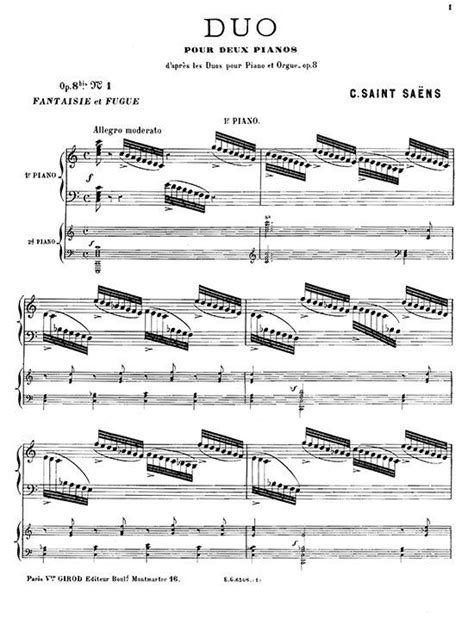 Camille Saint Saens Piano Sheet Music